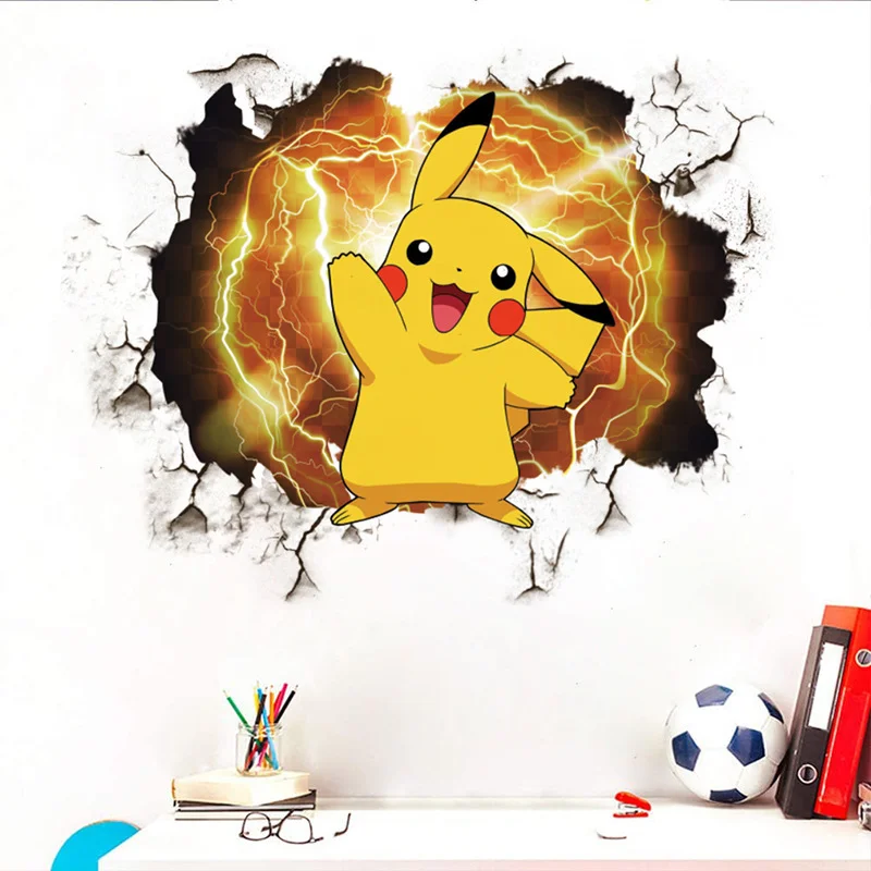 Grand sticker mural Pikachu Tatouage mural Pokémon
