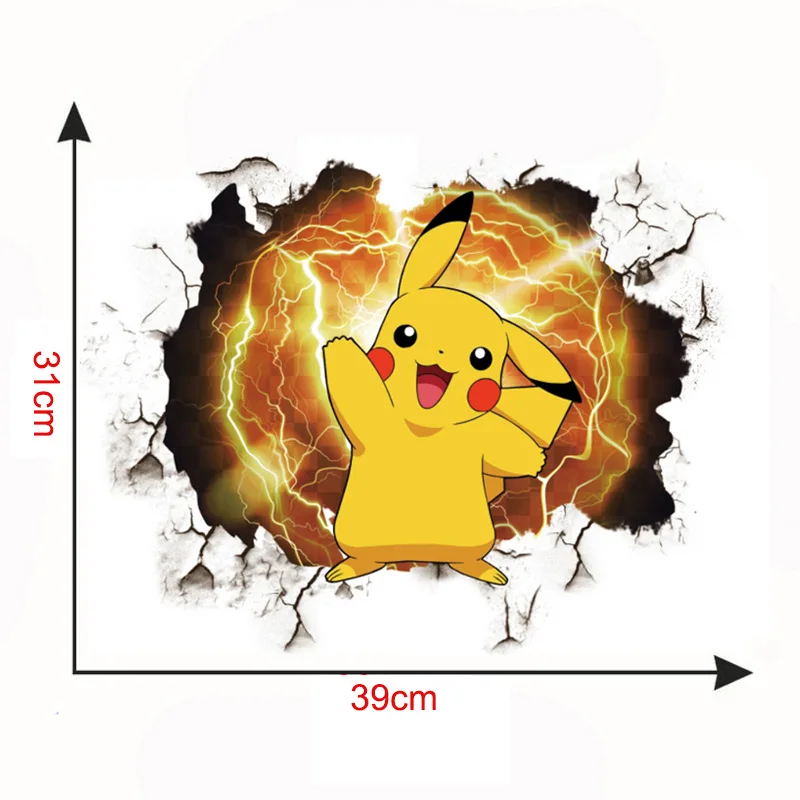 Grand sticker mural Pikachu Tatouage mural Pokémon