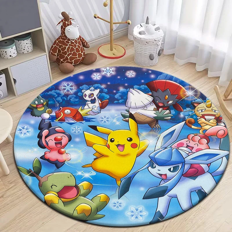 Tapis Pokémon Pikachu Eevee de forme ronde - nombreux motifs