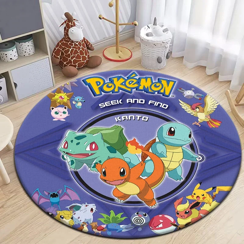 Tapis Pokémon Pikachu Eevee de forme ronde - nombreux motifs