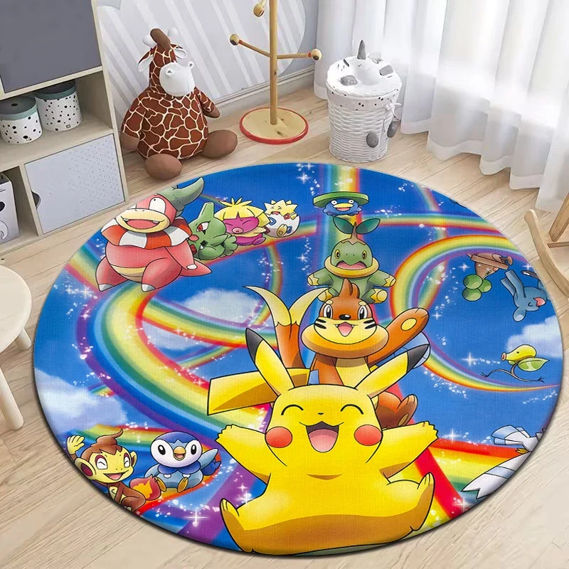 Tapis Pokémon Pikachu Eevee de forme ronde - nombreux motifs