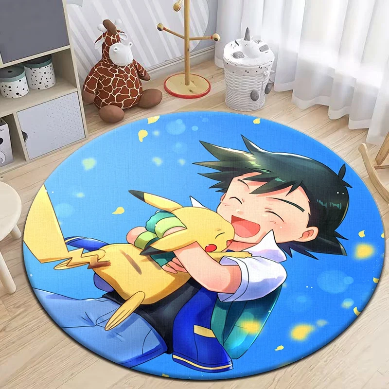 Tapis Pokémon Pikachu Eevee de forme ronde - nombreux motifs