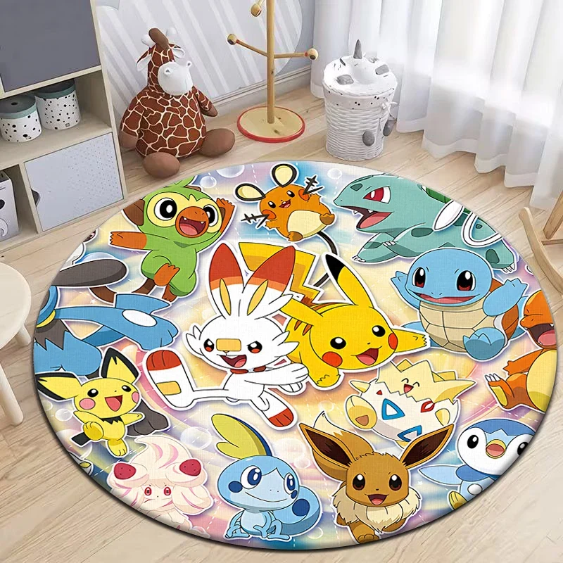 Tapis Pokémon Pikachu Eevee de forme ronde - nombreux motifs