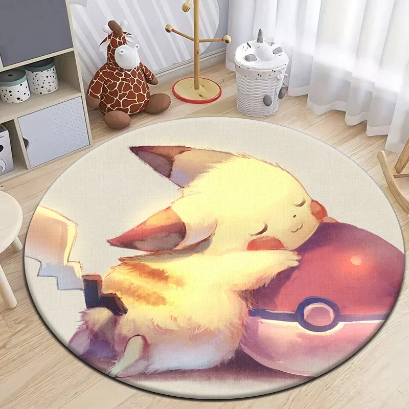 Tapis Pokémon Pikachu Eevee de forme ronde - nombreux motifs