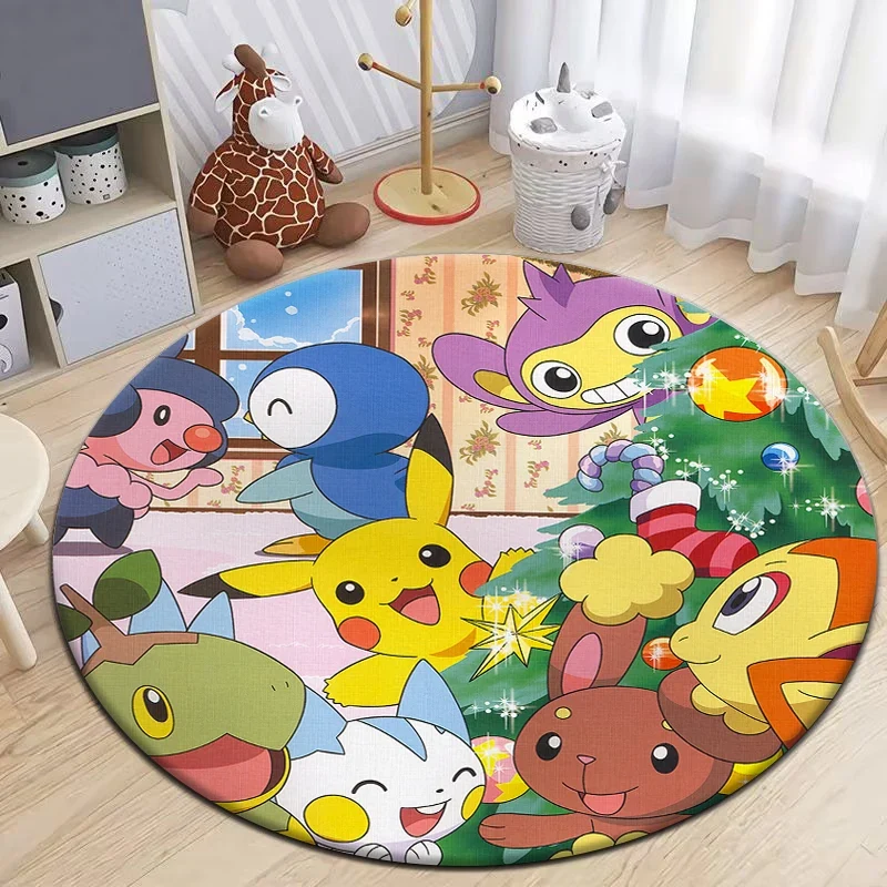 Tapis Pokémon Pikachu Eevee de forme ronde - nombreux motifs