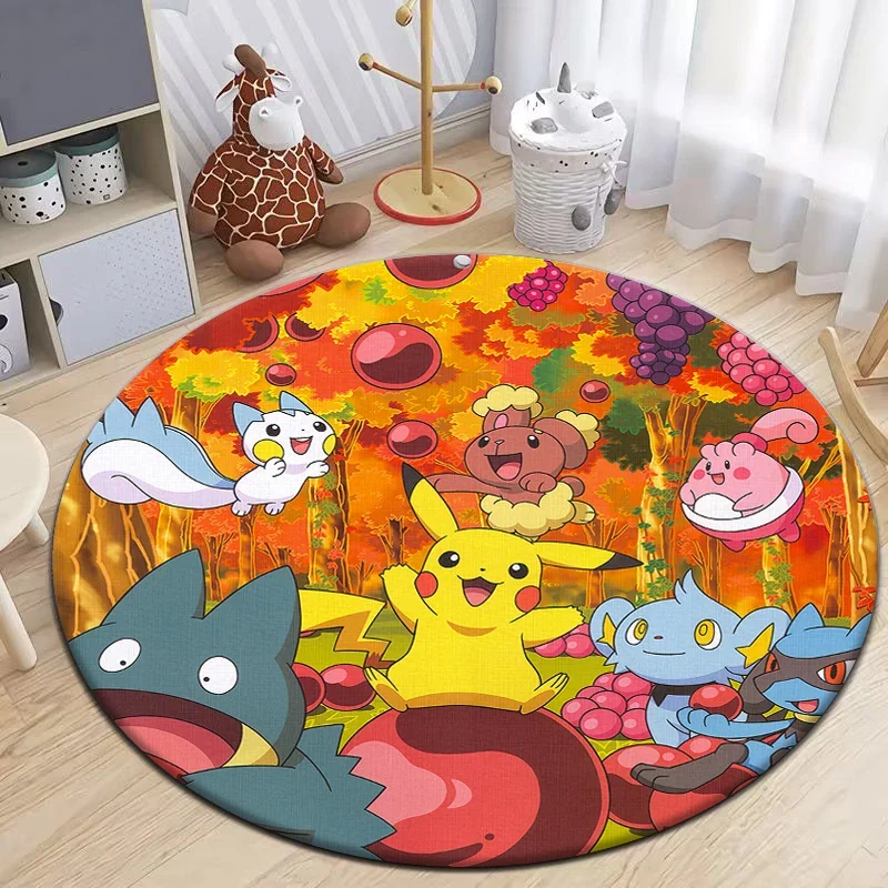 Tapis Pokémon Pikachu Eevee de forme ronde - nombreux motifs