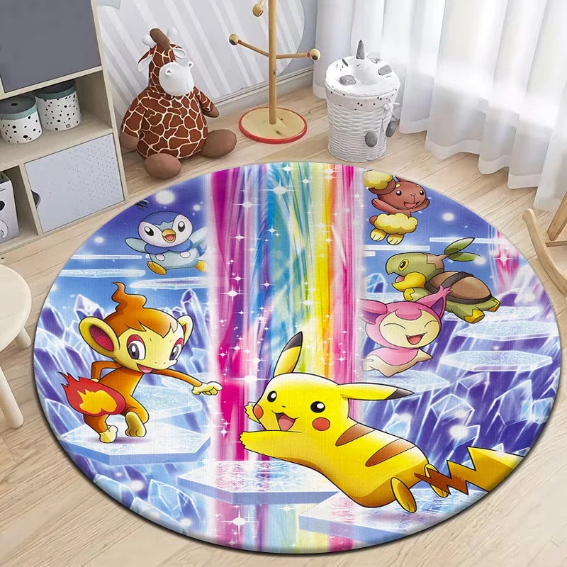 Tapis Pokémon Pikachu Eevee de forme ronde - nombreux motifs