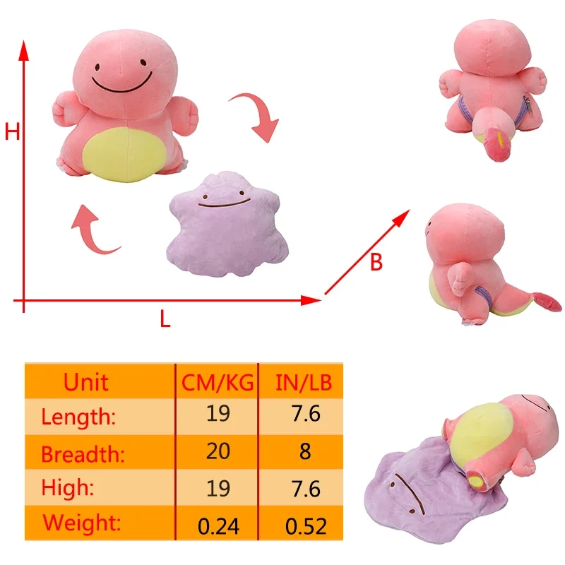 Peluche Pokémon Idem Flip 2en1 - nombreux motifs