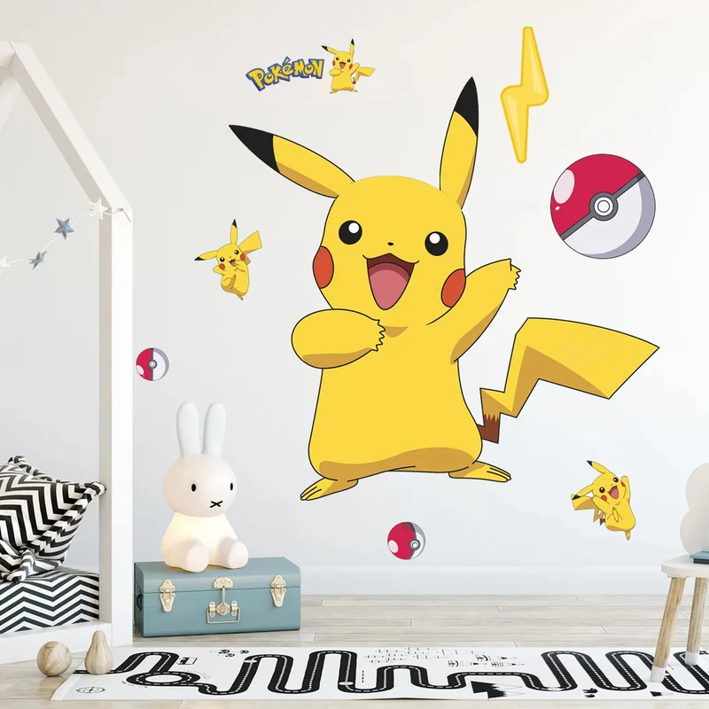 Pikachu sticker mural autocollant décoration murale