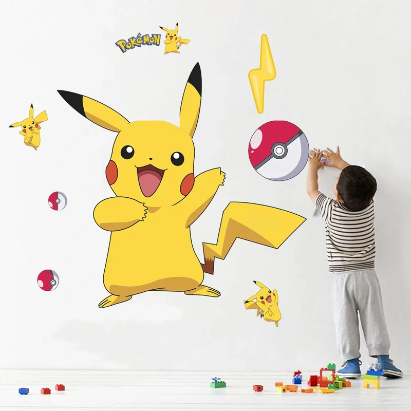 Pikachu sticker mural autocollant décoration murale