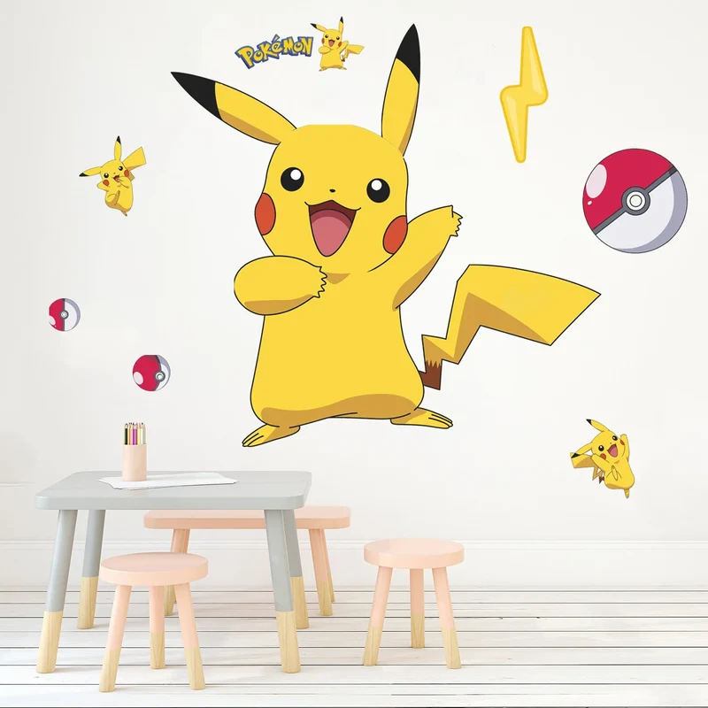 Pikachu sticker mural autocollant décoration murale