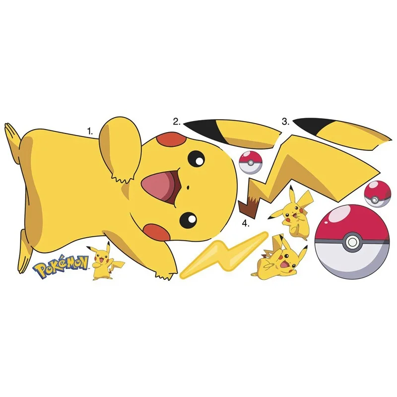 Pikachu sticker mural autocollant décoration murale