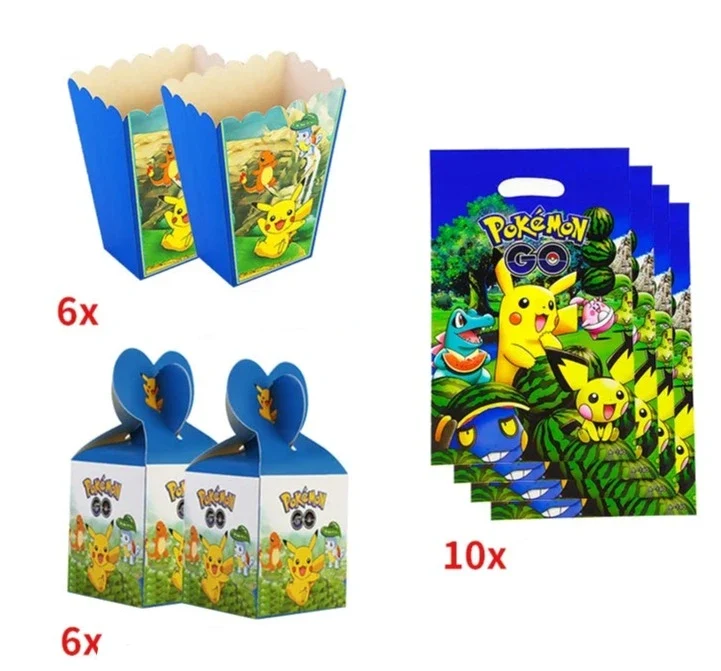 Ensembles de fête d'anniversaire Pokémon bleu ou rose