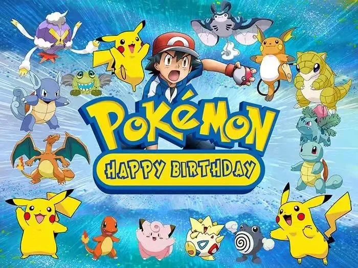 Ensembles de fête d'anniversaire Pokémon bleu ou rose