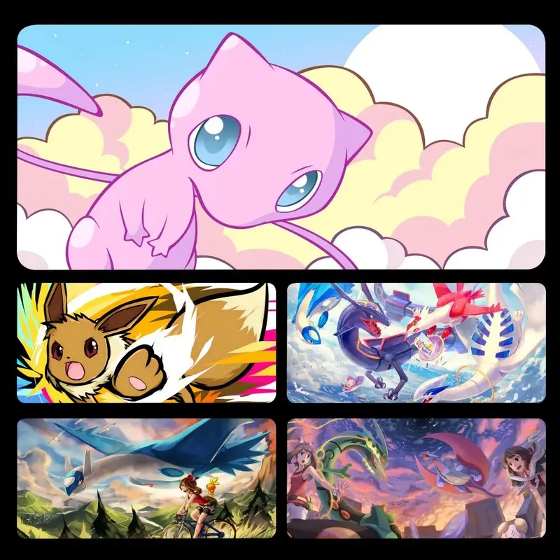Grand tapis de souris de jeu Anime Pokemon avec différents motifs