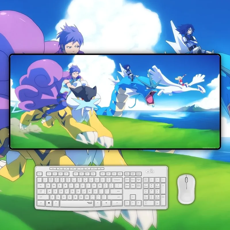 Grand tapis de souris de jeu Anime Pokemon avec différents motifs