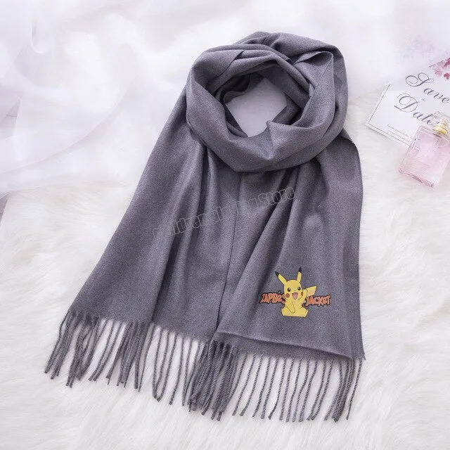 Écharpe Pokemon moelleuse pour enfants de différentes couleurs