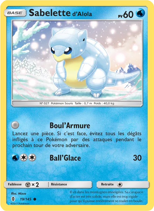 Sabelette d’Alola 19/145 — SL2 – Gardiens Ascendants — Carte Pokémon française