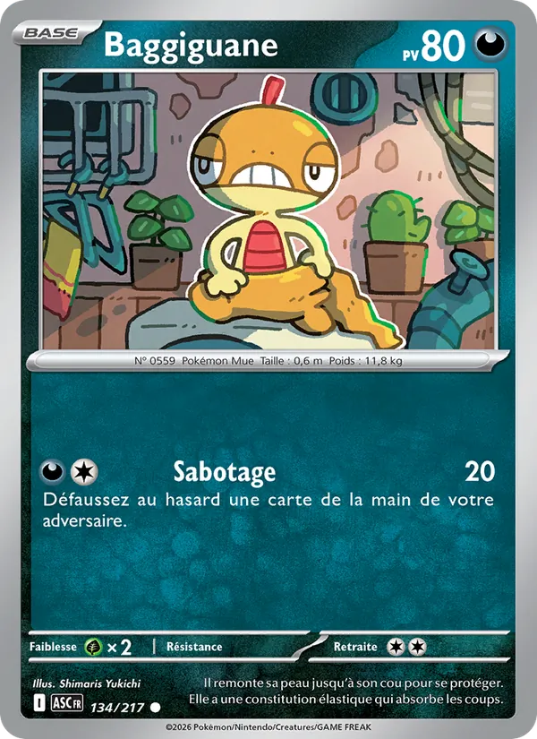 Baggiguane 134/217 — ME02.5 – Héros Transcendants — Carte Pokémon française