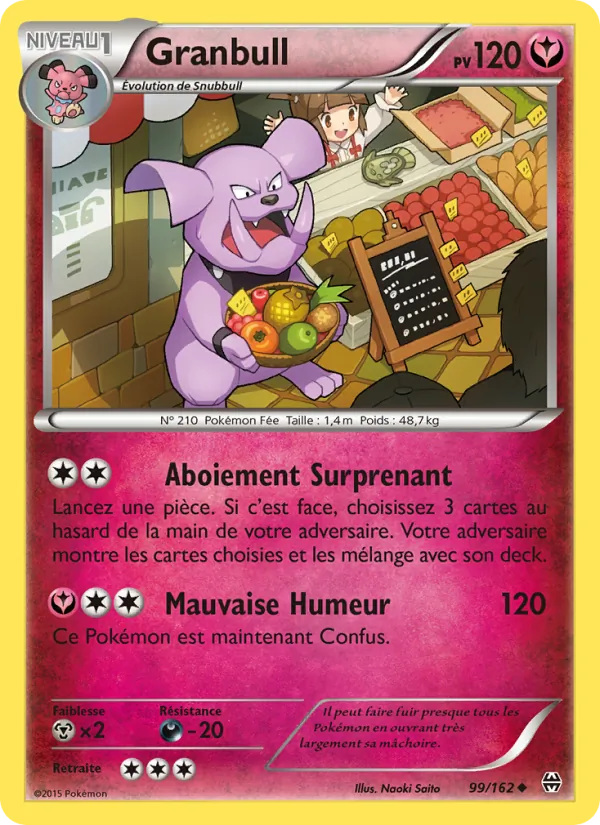 Granbull 99/162 — XY8 – Impulsion Turbo — Carte Pokémon française