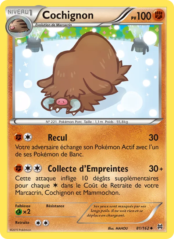 Cochignon 81/162 — XY8 – Impulsion Turbo — Carte Pokémon française
