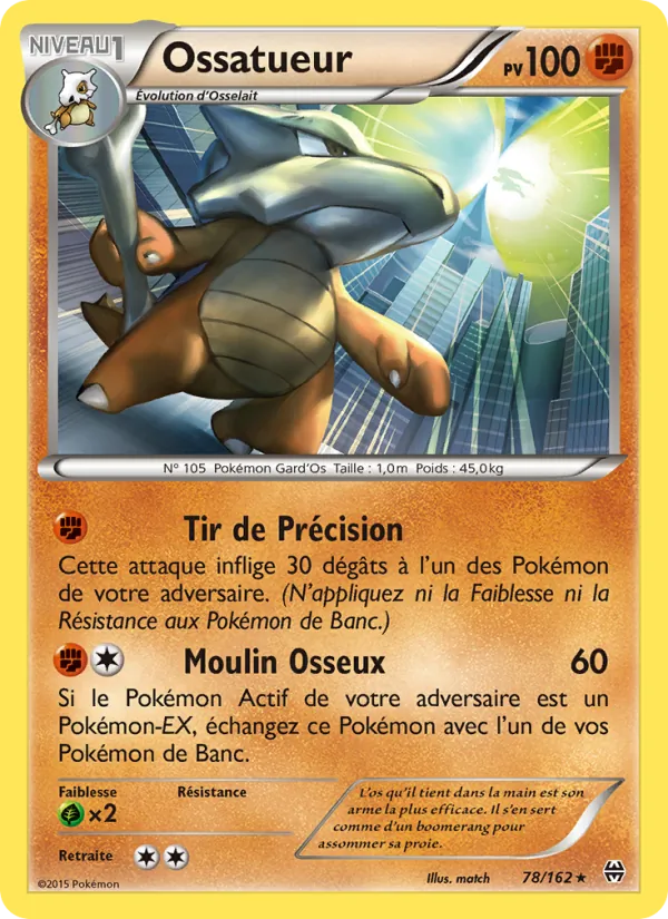 Ossatueur 78/162 — XY8 – Impulsion Turbo — Carte Pokémon française