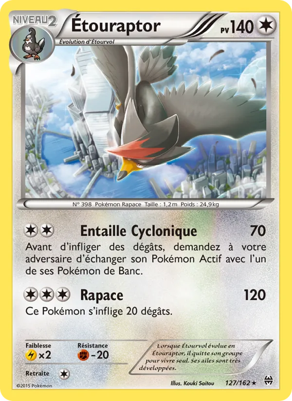 Étouraptor 127/162 — XY8 – Impulsion Turbo — Carte Pokémon française