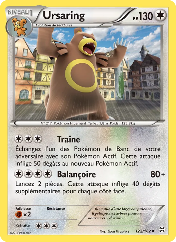 Ursaring 122/162 — XY8 – Impulsion Turbo — Carte Pokémon française