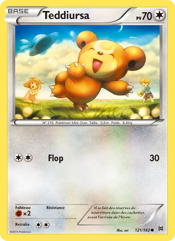 Teddiursa 121/162 — XY8 – Impulsion Turbo — Carte Pokémon française