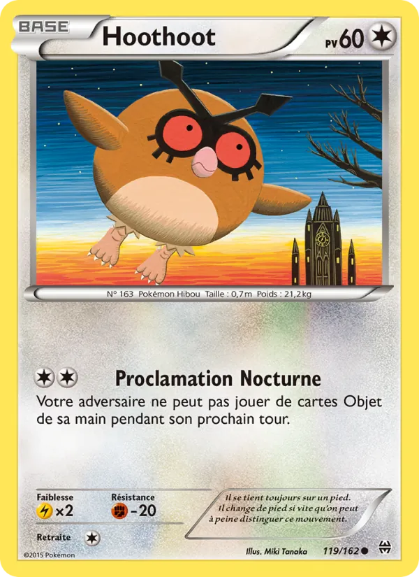Hoothoot 119/162 — XY8 – Impulsion Turbo — Carte Pokémon française