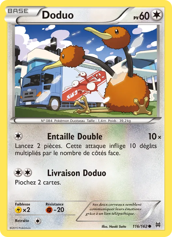 Doduo 116/162 — XY8 – Impulsion Turbo — Carte Pokémon française