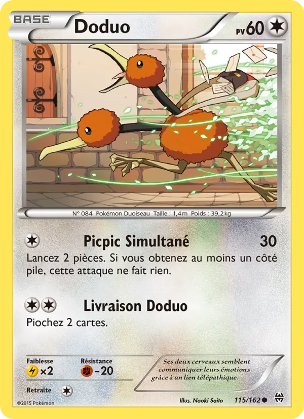 Doduo 115/162 — XY8 – Impulsion Turbo — Carte Pokémon française