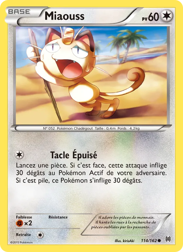 Miaouss 114/162 — XY8 – Impulsion Turbo — Carte Pokémon française
