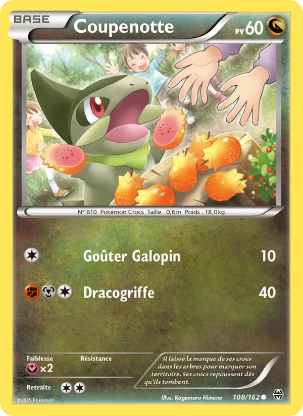 Coupenotte 108/162 — XY8 – Impulsion Turbo — Carte Pokémon française