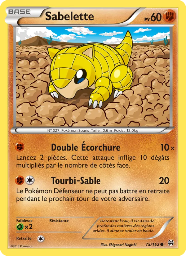 Sabelette 75/162 — XY8 – Impulsion Turbo — Carte Pokémon française