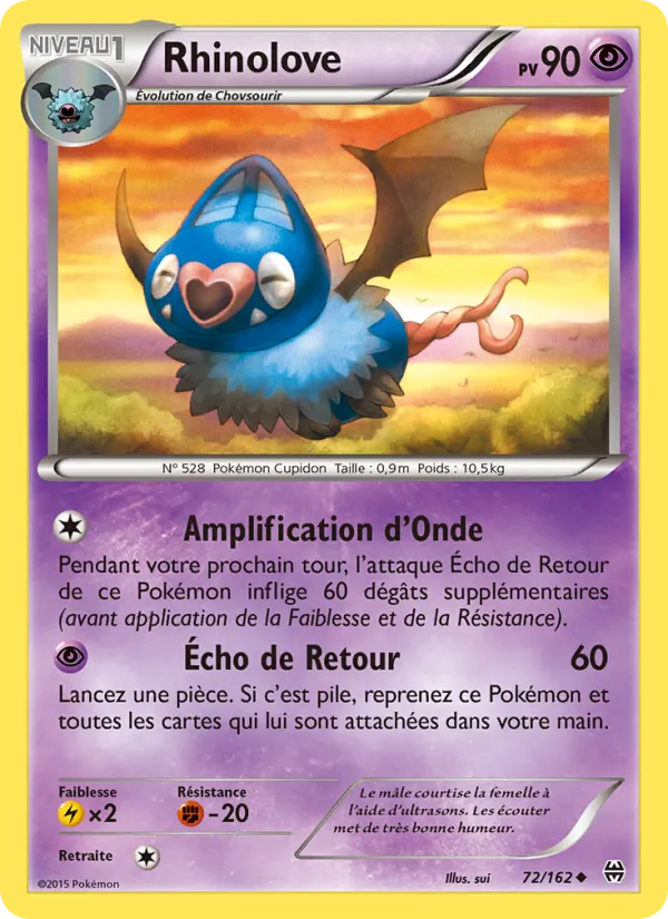 Rhinolove 72/162 — XY8 – Impulsion Turbo — Carte Pokémon française