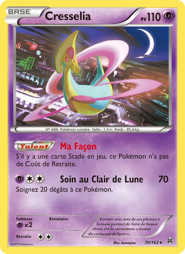 Cresselia 70/162 — XY8 – Impulsion Turbo — Carte Pokémon française