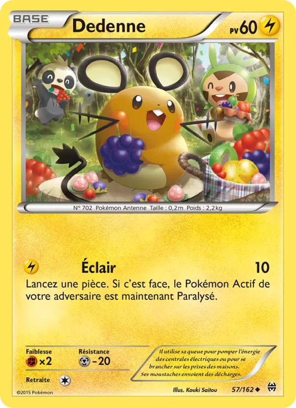 Dedenne 57/162 — XY8 – Impulsion Turbo — Carte Pokémon française