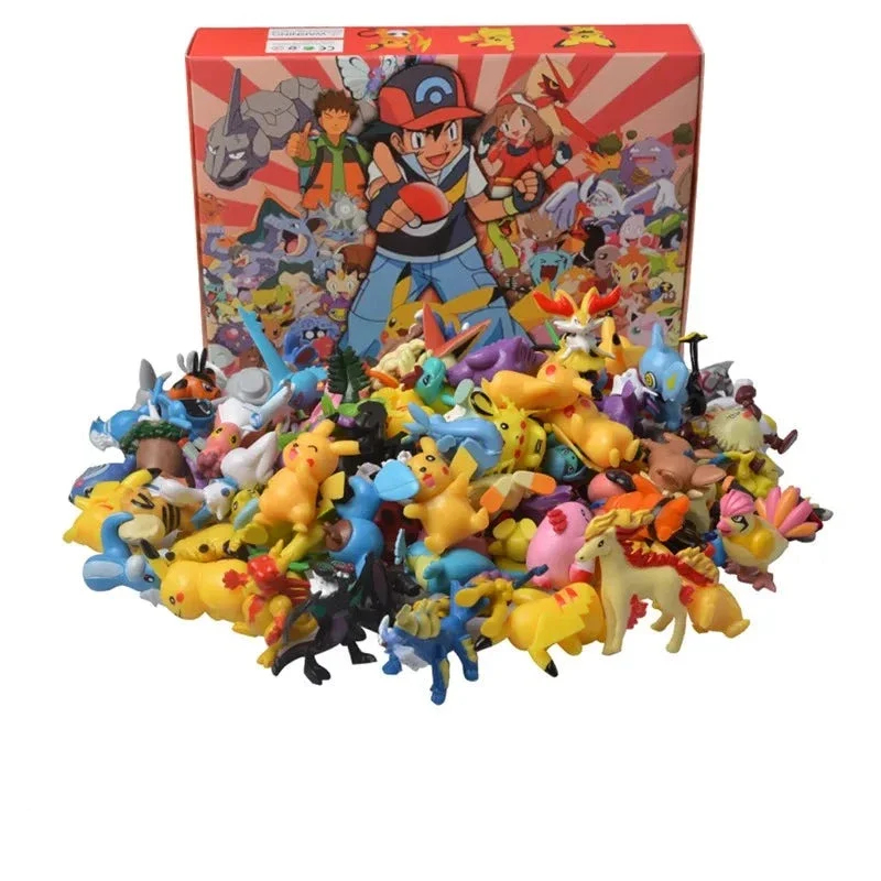 Grandes figurines Pokémon dans une boîte cadeau ou un sac cadeau (20-100 pièces environ 4-6 cm)