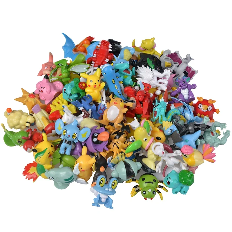 Grandes figurines Pokémon dans une boîte cadeau ou un sac cadeau (20-100 pièces environ 4-6 cm)