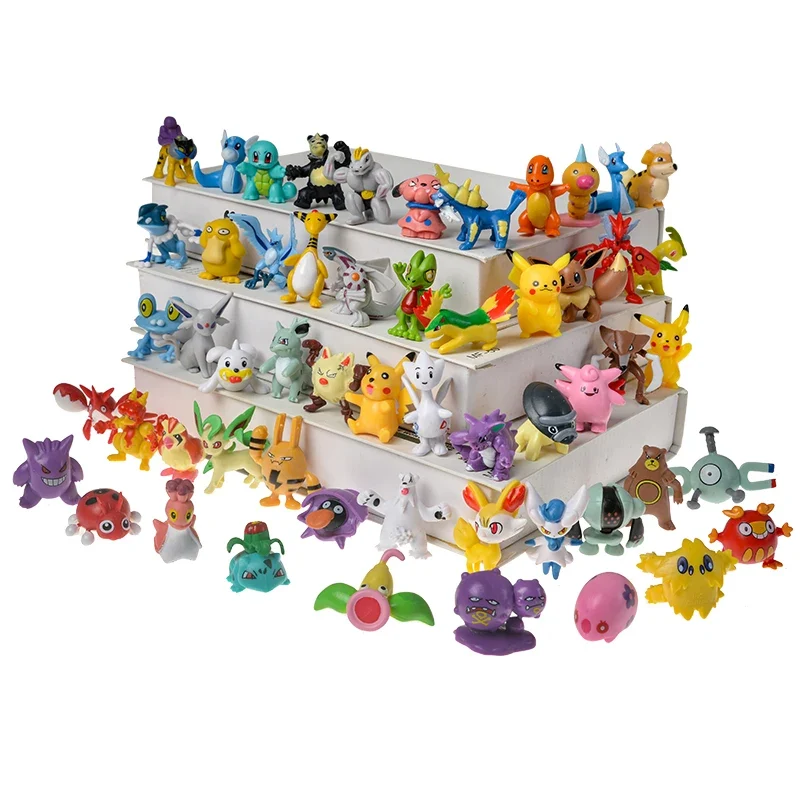 Grandes figurines Pokémon dans une boîte cadeau ou un sac cadeau (20-100 pièces environ 4-6 cm)