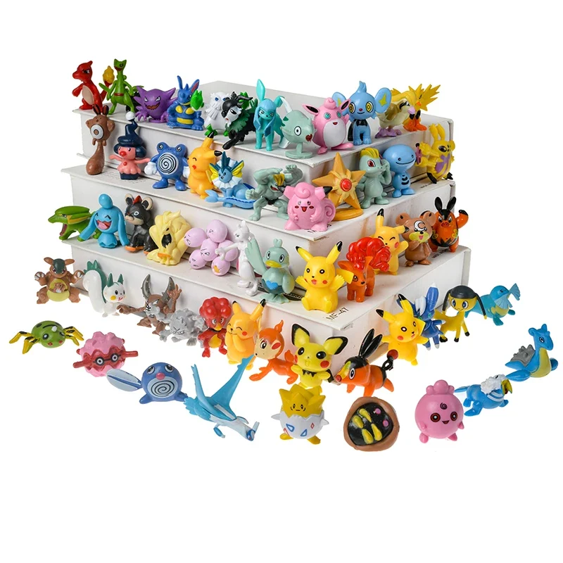 Grandes figurines Pokémon dans une boîte cadeau ou un sac cadeau (20-100 pièces environ 4-6 cm)