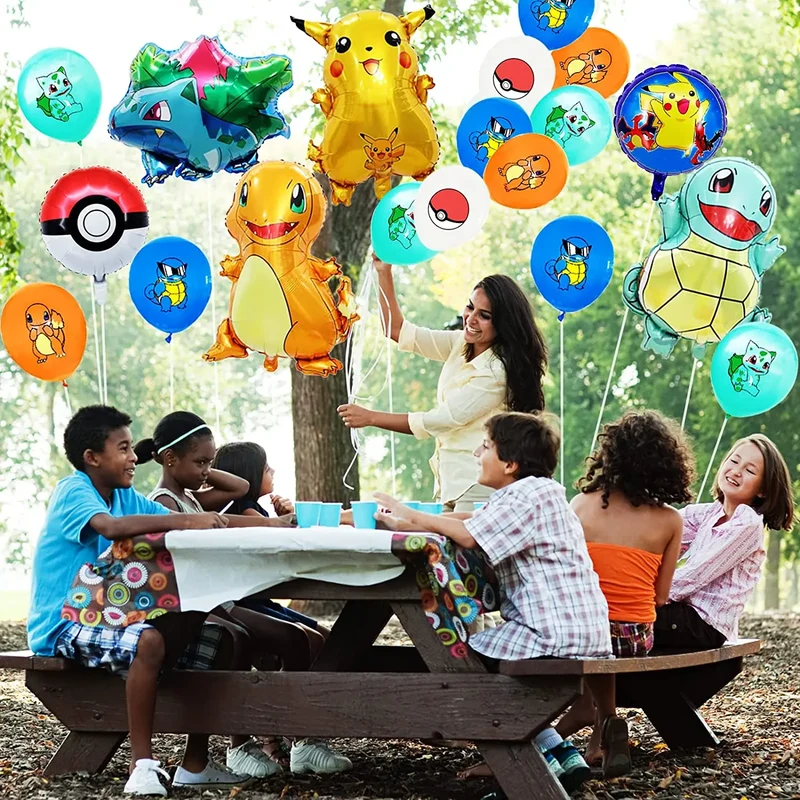 Ensemble de tasses, assiettes, serviettes et nappes Pokémon pour fête d'anniversaire (79 pièces)