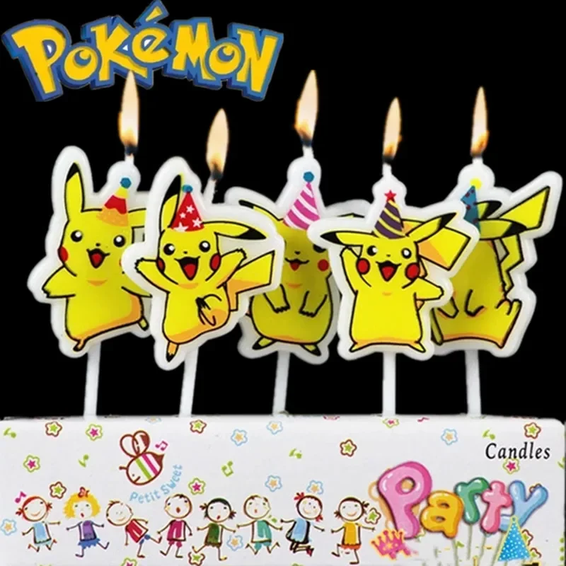 Pack de 5 bougies Pokémon Pikachu décoration gâteau pour anniversaire