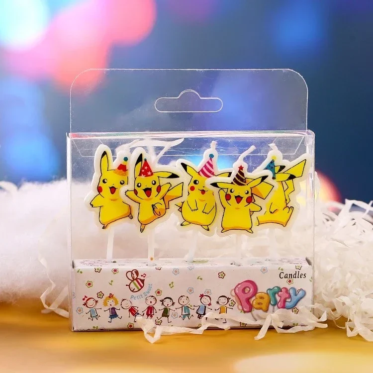 Pack de 5 bougies Pokémon Pikachu décoration gâteau pour anniversaire
