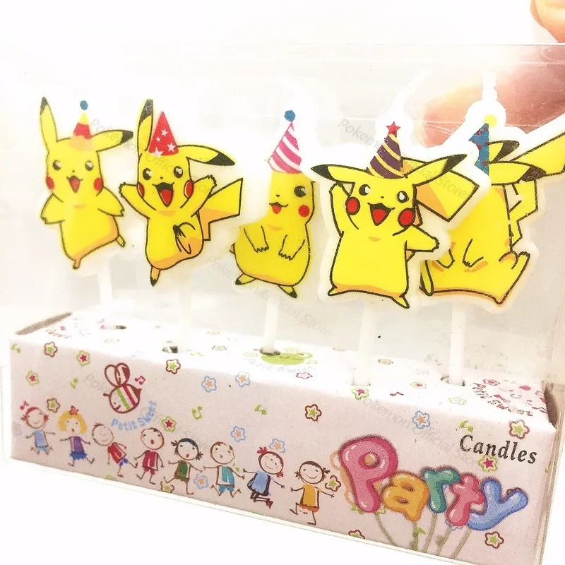 Pack de 5 bougies Pokémon Pikachu décoration gâteau pour anniversaire