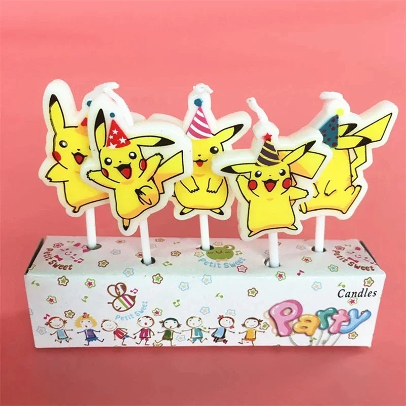Pack de 5 bougies Pokémon Pikachu décoration gâteau pour anniversaire