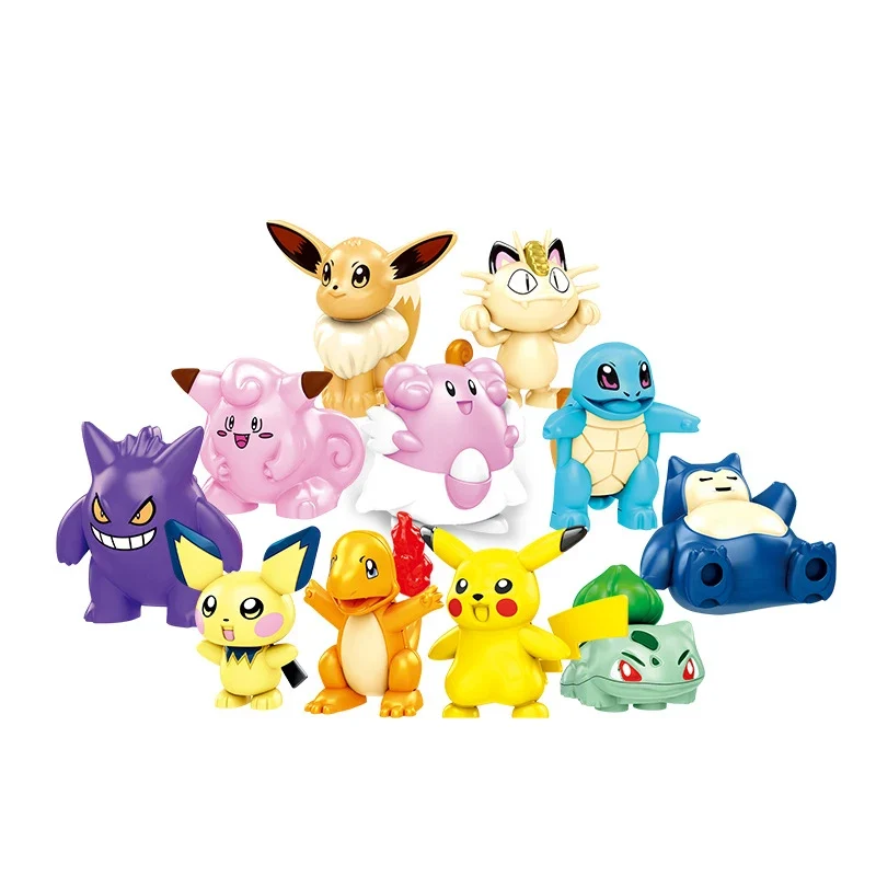 Ensemble de 11 figurines Pokémon à pince, blocs de construction, mini figurines