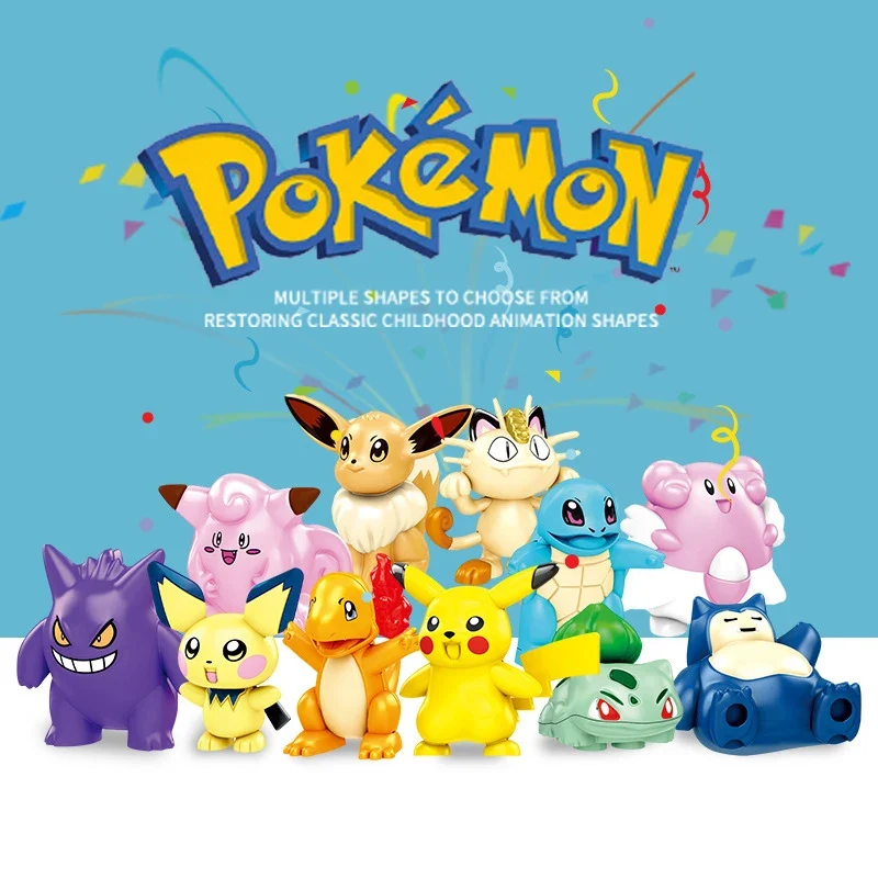 Ensemble de 11 figurines Pokémon à pince, blocs de construction, mini figurines