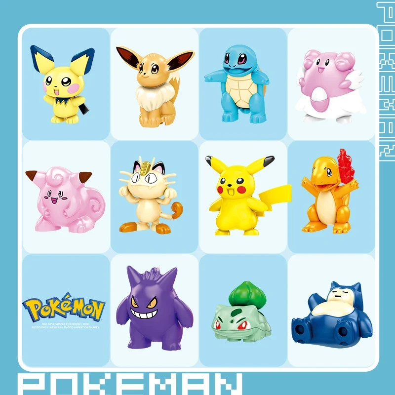 Ensemble de 11 figurines Pokémon à pince, blocs de construction, mini figurines